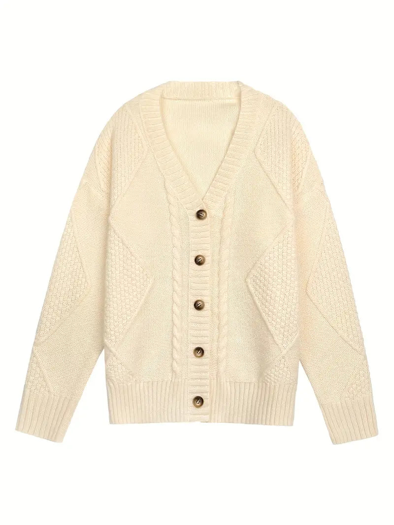 Women's Casual -Colored Cable Knit Cardigan