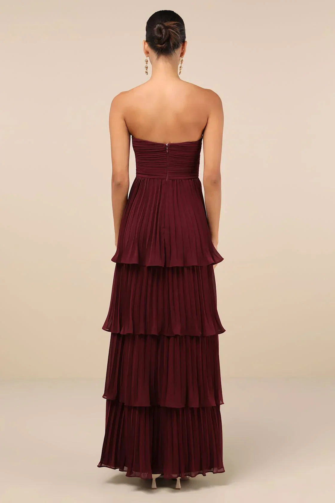 Velmara  ™ | Strapeless Layered Ruffle Maxi Dress