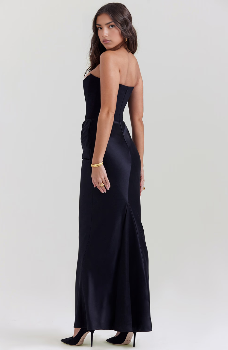 Nylaen ™ | Strapless Bottom Pleated Maxi Dress