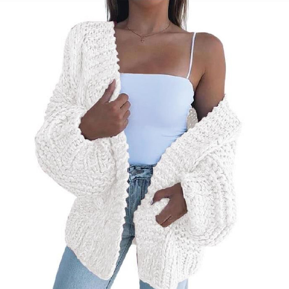 Women's Thickened Mohair Cardigan Sweater