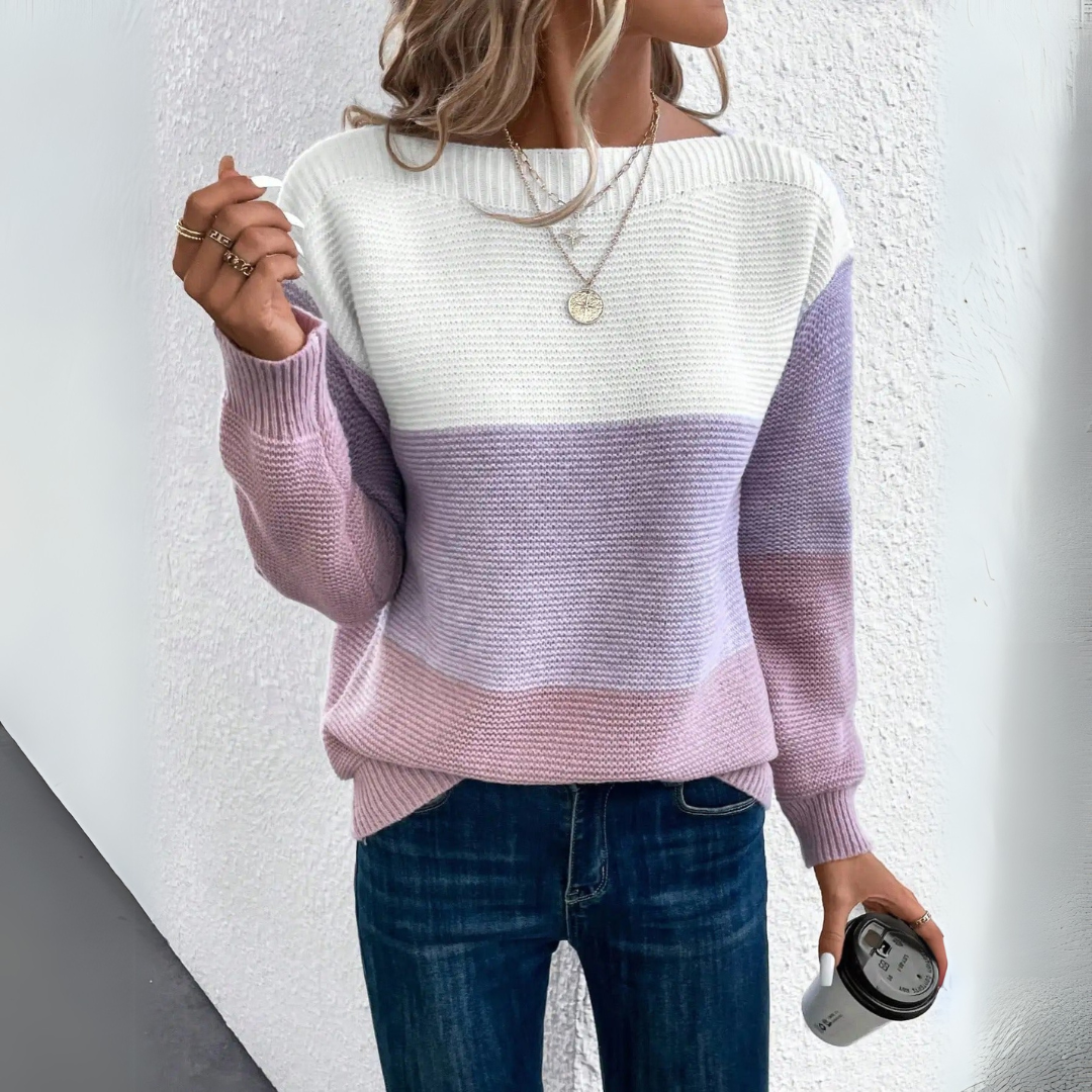 Clara - Elegant three-color sweater