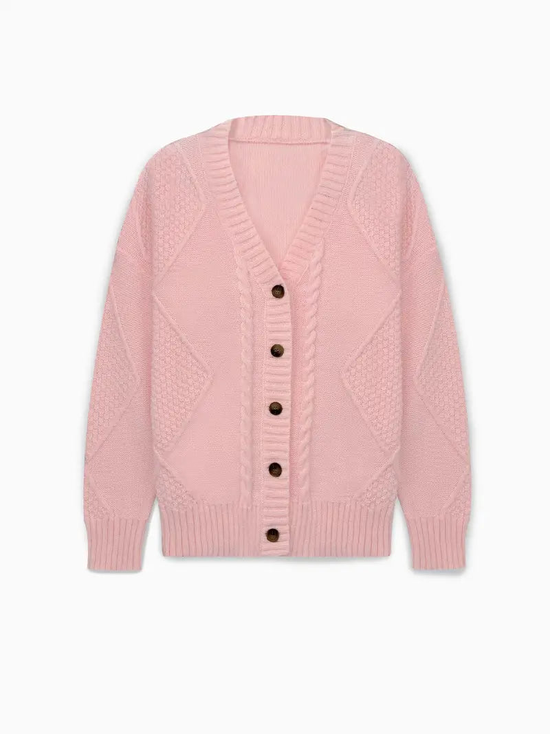 Women's Casual -Colored Cable Knit Cardigan