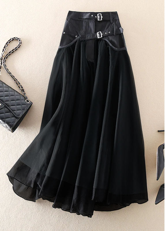 French Grey fashion Patchwork Tulle Skirts Spring