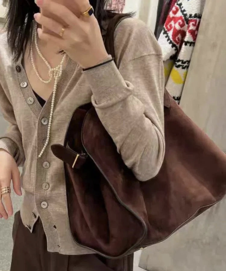 2025 New Brown Large Capacity Capacity Handbag