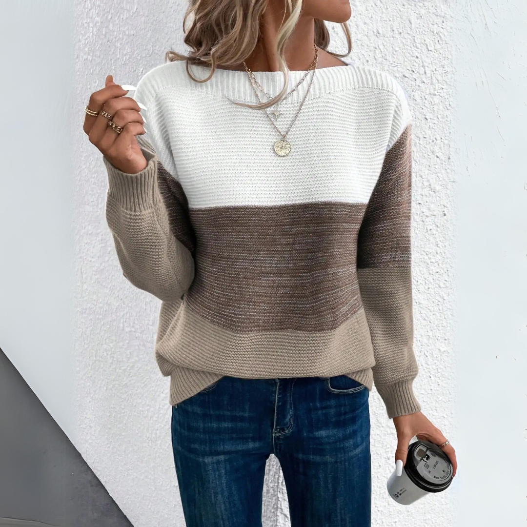 Clara - Elegant three-color sweater