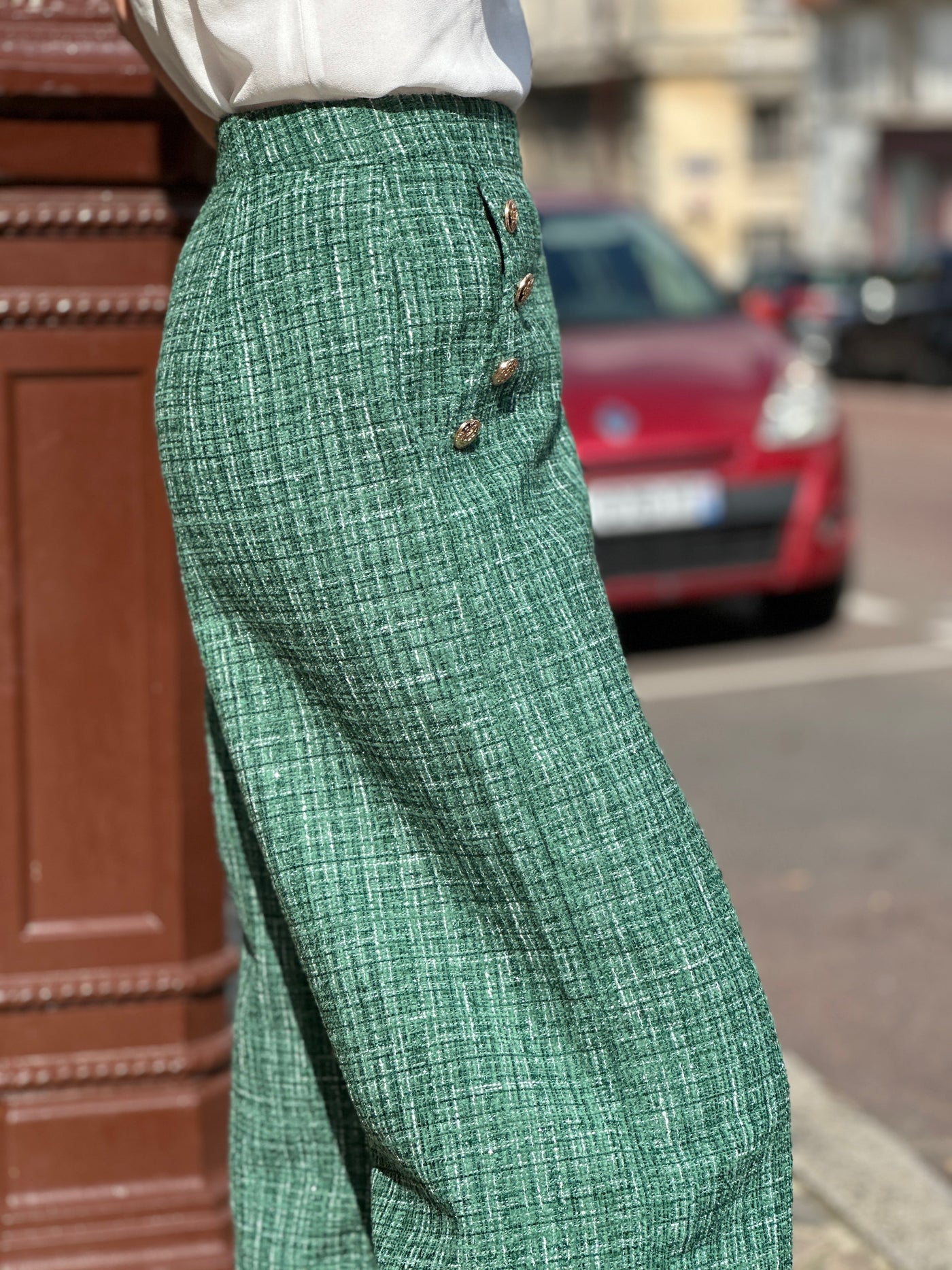 Pantalon Petulia - Tweed Vert