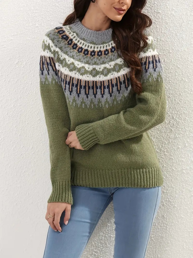 Women's fashionable patterned sweater