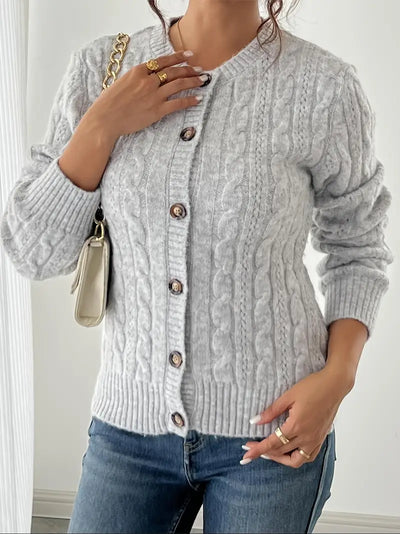 Knitted Cable Cardigan for Women's