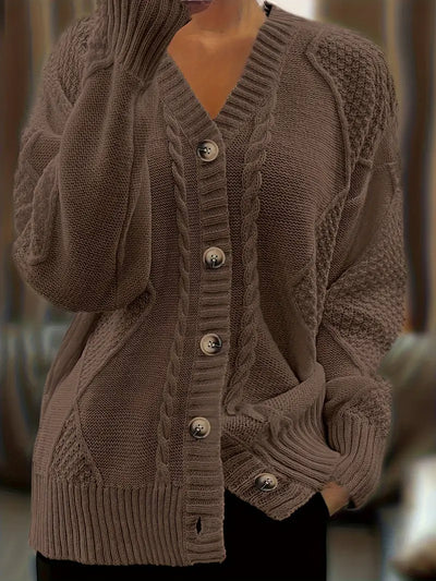 Women's Casual -Colored Cable Knit Cardigan