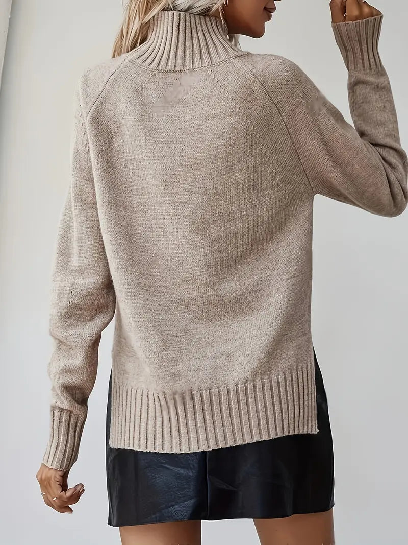 High Collar Knitted Sweater