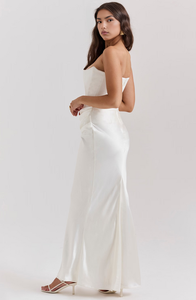 Nylaen ™ | Strapless Bottom Pleated Maxi Dress