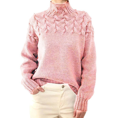 Women's High Collar Long Sleeve Sweater