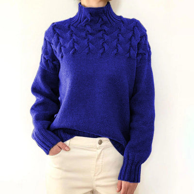 Women's High Collar Long Sleeve Sweater