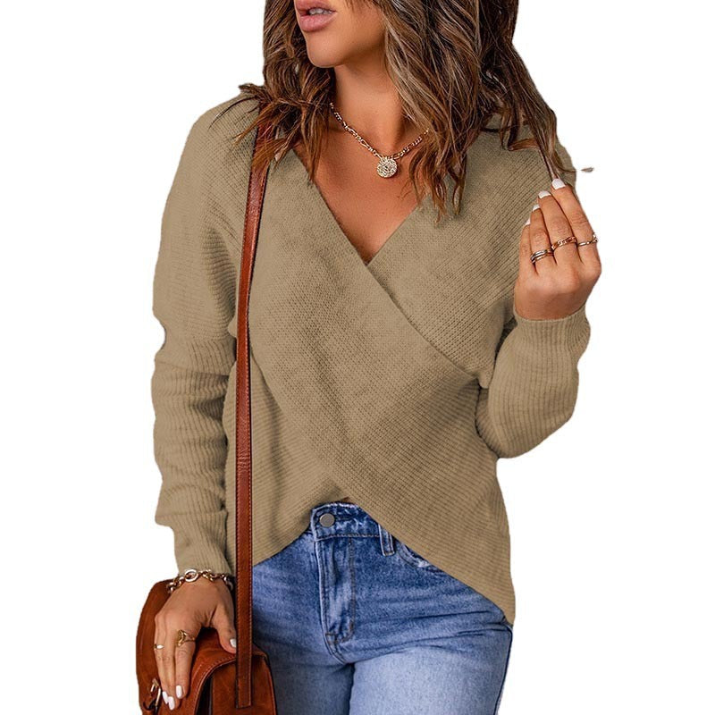 Women Cross Knitted Sweater