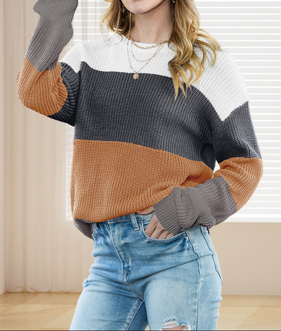 Women's Color Block Knitted Sweater