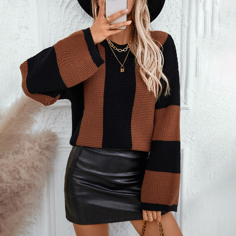 Women's Loose Round Neck Knitted Sweater