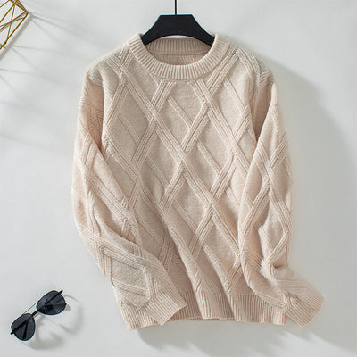 Geometric Round Neck Long Sleeve Sweater