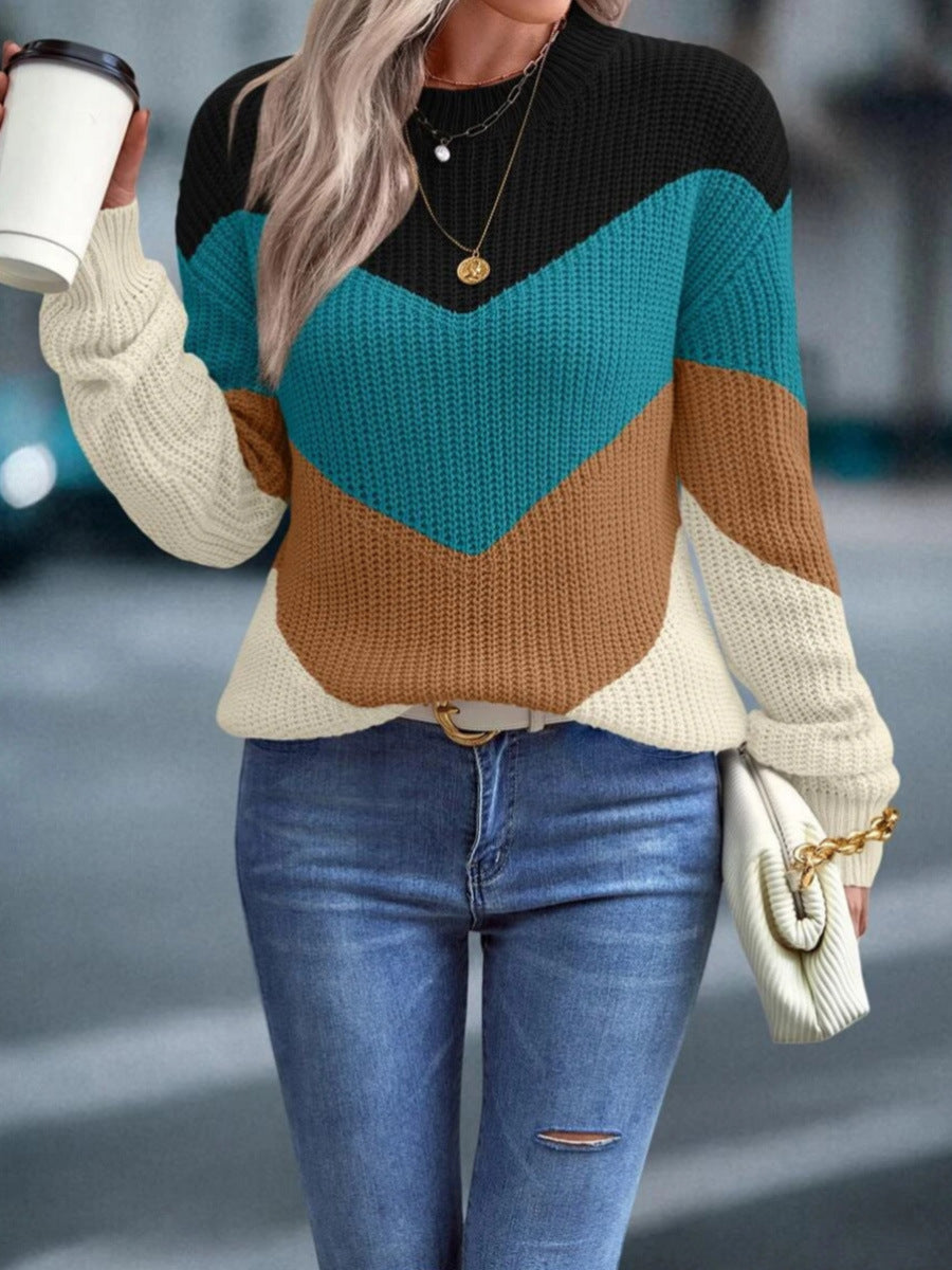 Women's Casual Round Neck Knitted Sweater