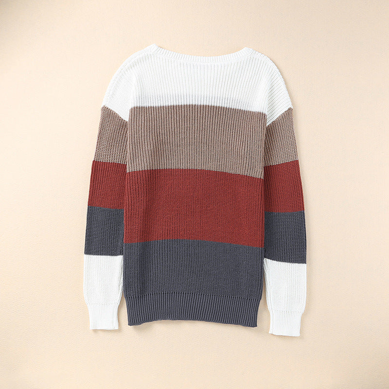 Women's Color Block Knitted Sweater