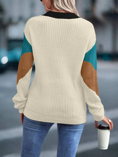 Women's Casual Round Neck Knitted Sweater