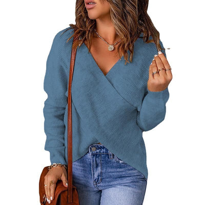 Women Cross Knitted Sweater