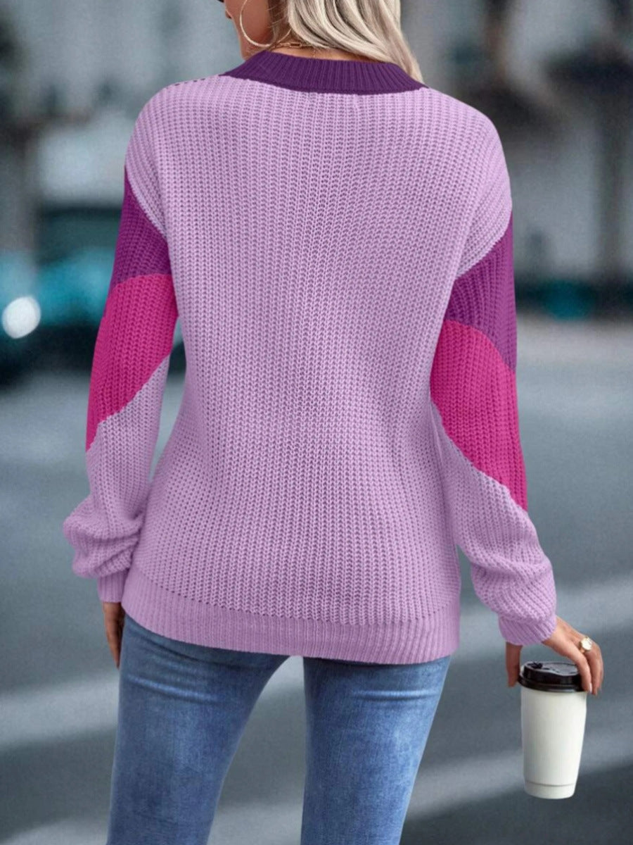 Women's Casual Round Neck Knitted Sweater