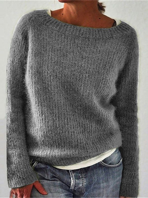 Women's Round Neck Knitted Sweater