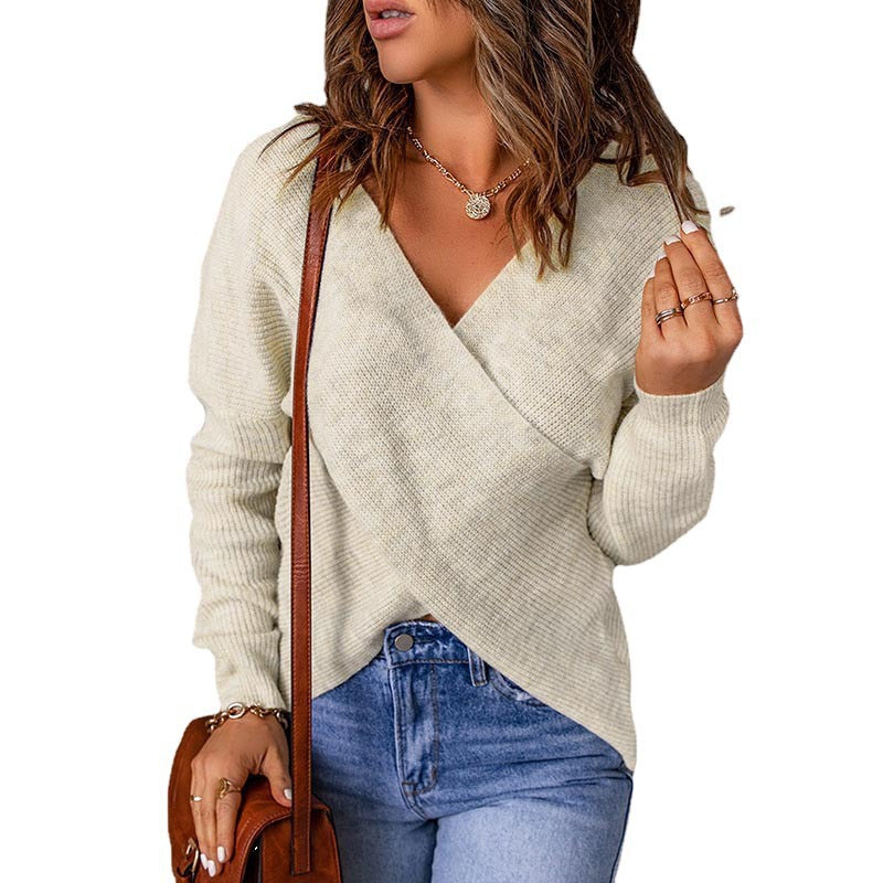 Women Cross Knitted Sweater