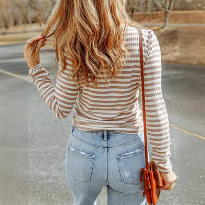 Women's Striped Knit Pullover Sweater