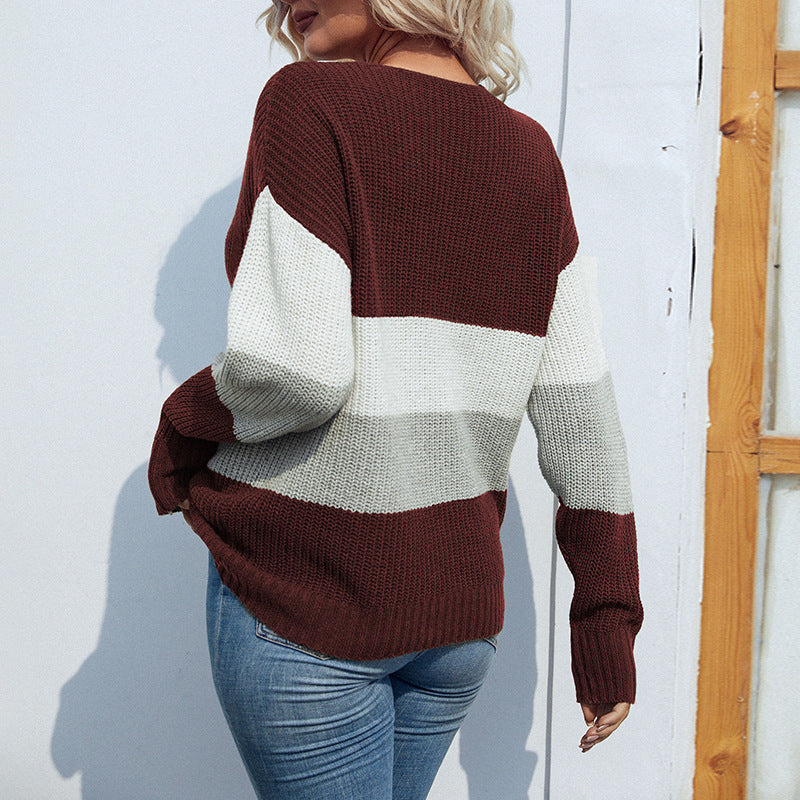 Cross-Border V-neck Sweater Women's Top