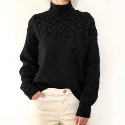 Women's High Collar Long Sleeve Sweater