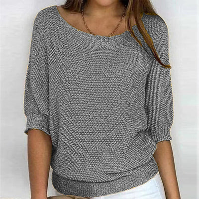 Women's Round Neck 3/4 Sleeve Sweater