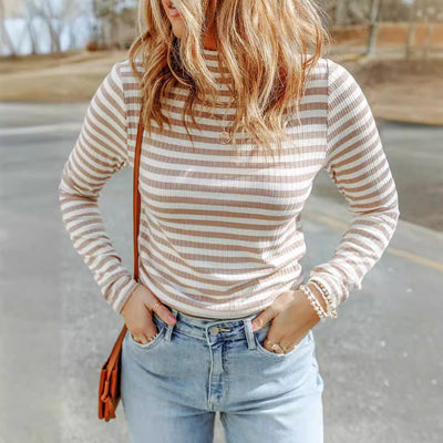 Women's Striped Knit Pullover Sweater