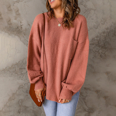 Crew Neck Long Sleeve Loose Sweater