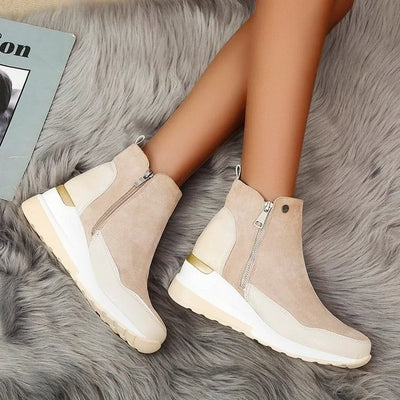 Sofia Winter Wedge Heel Ankle Boots