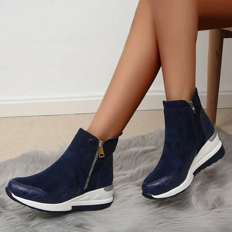 Sofia Winter Wedge Heel Ankle Boots