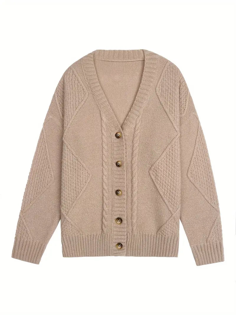 Women's Casual -Colored Cable Knit Cardigan