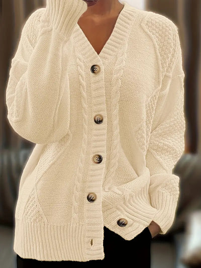 Women's Casual -Colored Cable Knit Cardigan