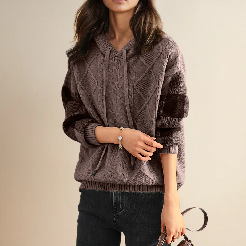 Hooded Jacquard Sweater