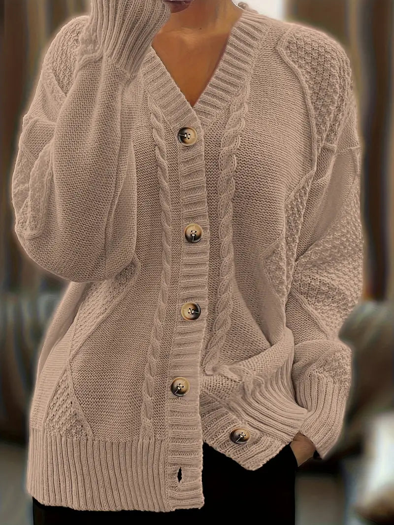 Women's Casual -Colored Cable Knit Cardigan