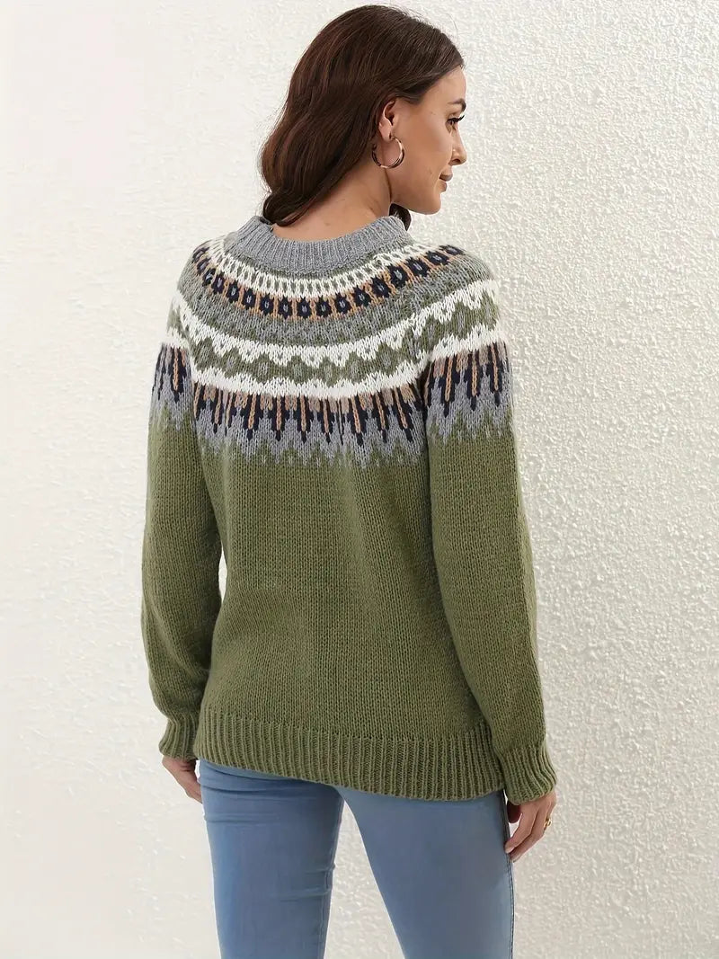 Women's fashionable patterned sweater