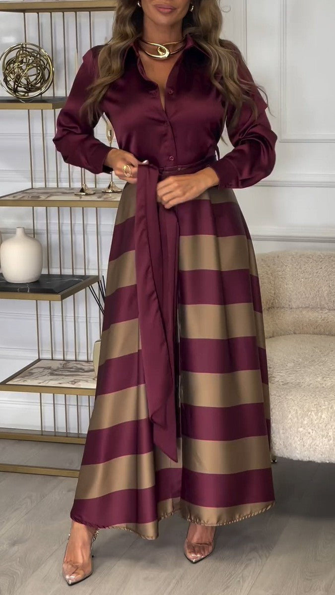 Unique V-Neck Long Sleeve Maxi Dress