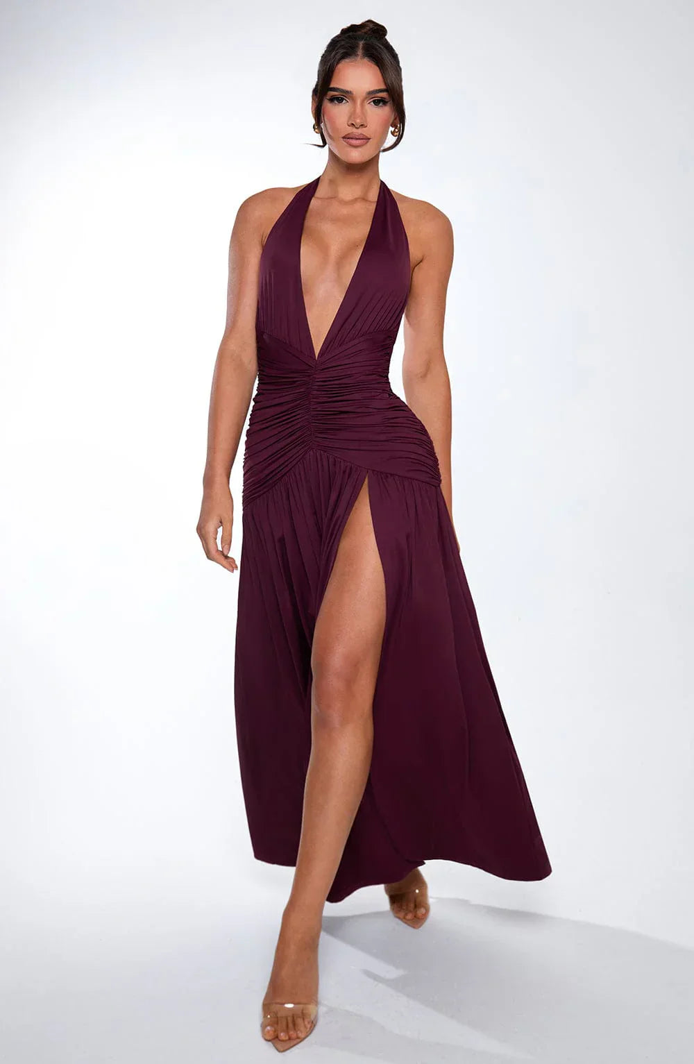 Sabine™ | Backless Knot Slit Maxi Dress